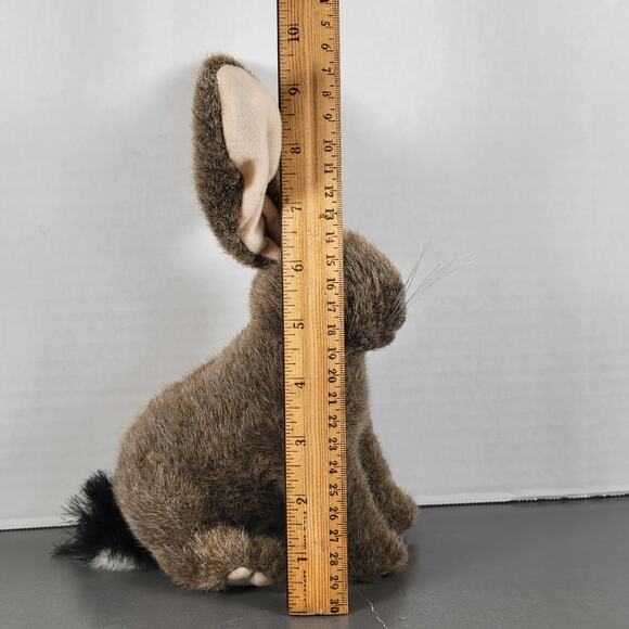 Realistic Plush Rabbit Brown Standing 12" Stuffed Animal Toy Bunny Realistic - Picture 6 of 9